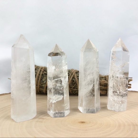 Clear Quartz Stone Healing Crystal Pyramid Tower Wand Point Obelisk Rock - Picture 3 of 9